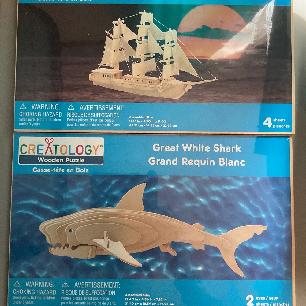 2 - 3D wood puzzles.  H69